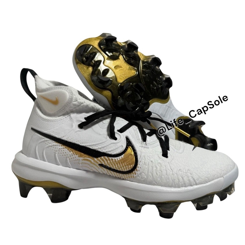 Size 14 Nike Alpha Huarache NXT MCS‎ Baseball Cleats Gold White FZ8650-119 Men's